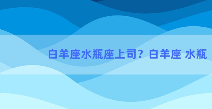 白羊座水瓶座上司？白羊座 水瓶